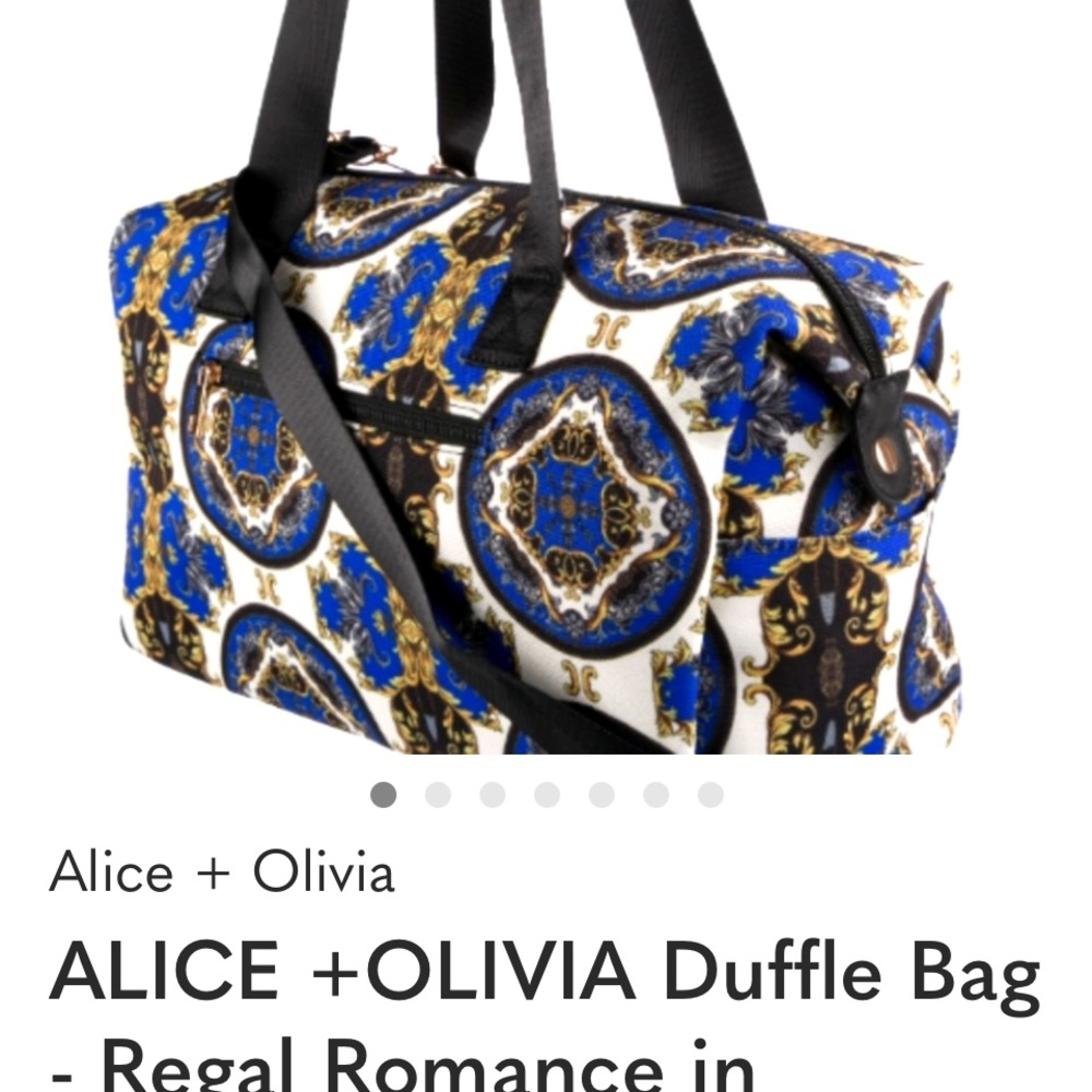 Alice + Olivia Blue White Gold Printed Duffle Bag